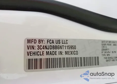2022 Jeep Compass Latitude 4X4 from USA, damaged, VIN 3C4NJDBB6NT115950